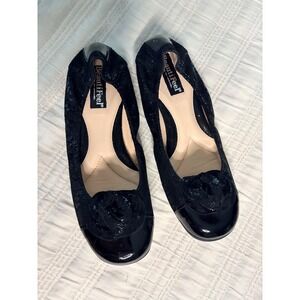 BeautiFeel Black Suede Patent Floral Rosette Ballet Flats Shoes 40 Made  Israel
